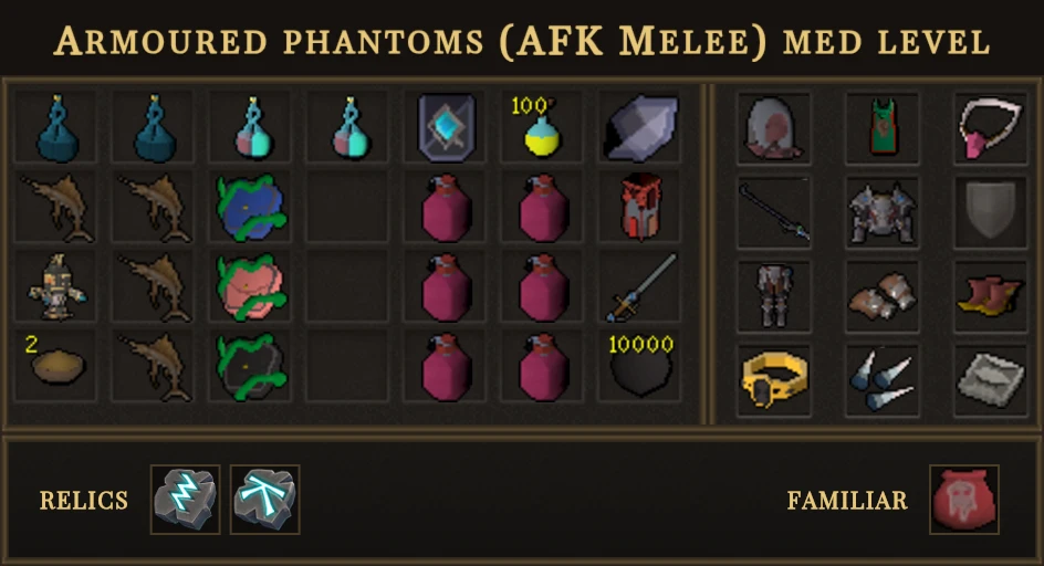 Armoured phantoms (AFK Melee) med level