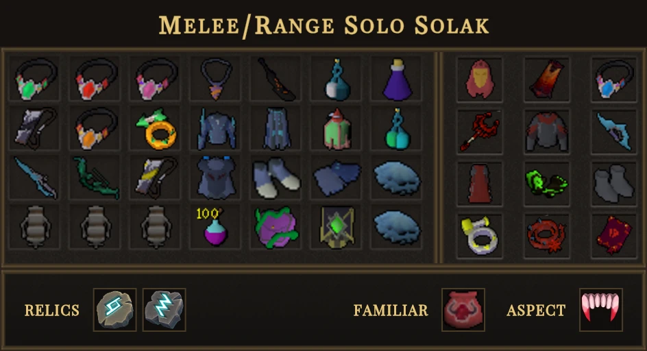 Melee/Range Solo Solak