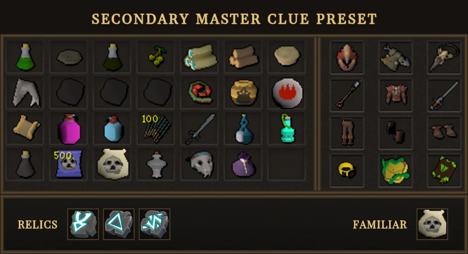 secondary master clue preset