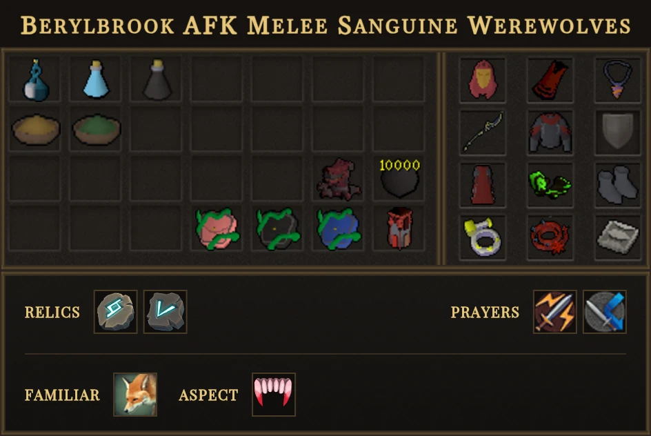 Berylbrook AFK Melee Sanguine Werewolves