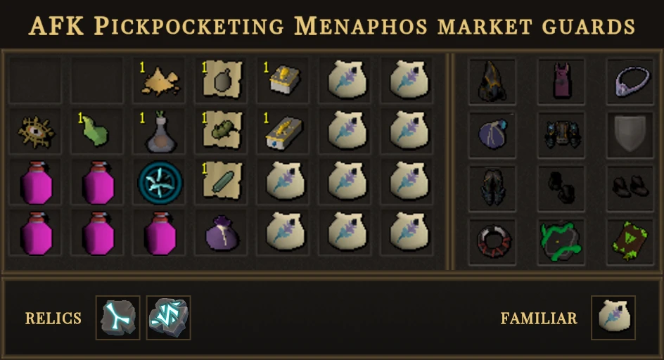 AFK Pickpocketing Menaphos market guards