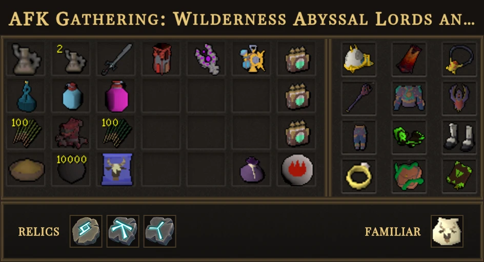 AFK Gathering: Wilderness Abyssal Lords and Beasts