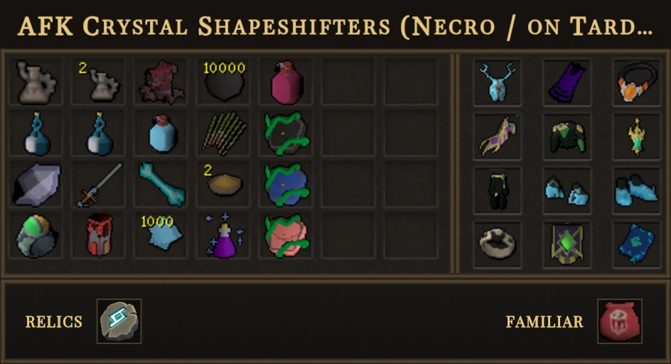 AFK Crystal Shapeshifters (Necro / on Tarddiad)